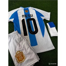 Legent Lady Arjantin Lionel Messi Yeni Sezon 2024/25 Özel Çocuk Forması 3 Lü Set Şort Forma Çorap