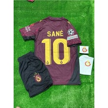 Legent Lady 5-Yıldızlı 2026 Galatâsarây./ Leroy Sane / Alternatif Bordo Yeni Sezon Çocuk Forması 4'lü Set.