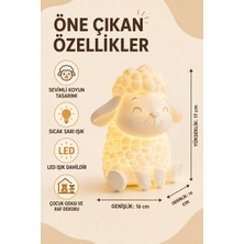 Eb Studio Sevimli Koyun Figürlü Sarı LED Gece Işığı – Bebek ve Çocuk Odası Dekoru 17 cm