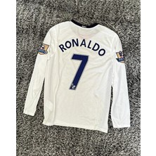 Legent Lady Ronaldo Manchester U. Retro Beyaz Futbol Forması Hava Alabilen Polyester Kumaş Halısaha Forması