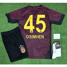 Legent Lady G/âla/tâsa/rây 5 Yıldızlı 2026 /vîctor Osîmhe.n/ 45 Alternatif Bordo Çocuk Forması 4 Lü Set