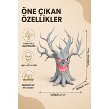 Eb Studio Işıklı Korkutucu Gri Ağaç Figürü 19 cm Gotik Dekoratif Biblo