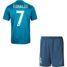 Legent Lady Ronaldo Realmadri'd Turkuaz Ronaldo 2018 Sezon Futbol Çocuk Forması 2'li Set