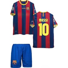 Legent Lady Barcelona 2011 Messi 10 Iç Saha Unicef Bordo Çocuk Kısakol Forması 4lü Set