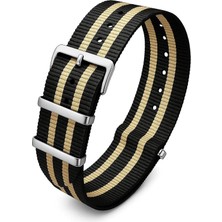 Brf Store Canarino 18MM-20MM-22MM-24MM Nato Kumaş Tekstil Saat Kordonu Kayışı N32NYL3-BKR