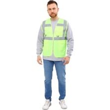 Brf Store Canarino Mühendis Ikaz Yeleği Turuncu Lacivert Renk Kombinasyonlu Fermuarlı Cepli-1 -
