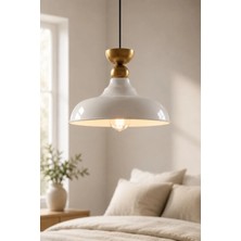 Luminzo Rauze Bohem Metal Eskitme Aksesuar Beyaz Metal Sarkıt 35 cm Avize Yemek Masası Üstü Salon Aydınlatma
