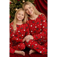 Siyah İnci Yılbaşı Temalı Desenli Termal Kumaşlı Ultra Soft Yumuşak Örme Pijama Takımı 26226908