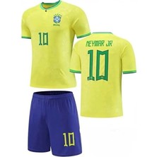 Legent Lady Brezilya 2023/24 Yeni Sezon Neymar Jr Çocuk Forması Şort Çorap 3'lü Set
