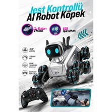 Bagajon Brb2 Aı Akıllı Robot Köpek 2.4ghz Uzaktan Kumandalı Jest ve Ses Kontrollü 360° Akrobatik Rgb Işıklı Buhar Efektli Şarjlı Oyuncak