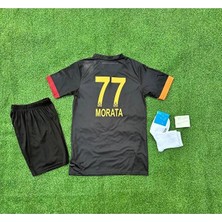 Legent Lady G'.â.l.a.t.â.s.a.r.â.yy 2024/25 Yeni Sezon Siyah Al.v.a.r.o M.o.r.a.t.a Özel Çocuk Forması 4'lü Set