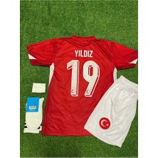 Legent Lady Türkiye Euro 2024 Kenan Yıldız Iç Saha Çocuk Forması 4'lü Set (Red)
