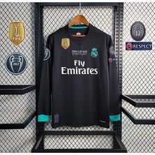 Legent Lady R.e.a.l M.a.d.r.i.d 2017-18 Kiev Şampiyonlar Ligi Finali Cristiano Ronaldo Forması (Siyah-Uzun-Kol)