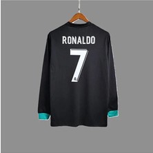 Legent Lady R.e.a.l M.a.d.r.i.d 2017-18 Kiev Şampiyonlar Ligi Finali Cristiano R'onaldo Forması (SİYAH-UZUN)643