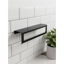 Eyzo Home Siyah Raflı Havlu Askısı, Metal Raflı Havluluk, Mutfak, Banyo Raflı 25CM