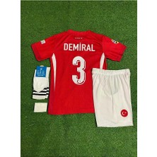 Legent Lady Türkiye Milli Takımı Euro 2024 Merih Demiral Çocuk Forması 4'lü Set (Kırmızı)