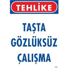 Svoria Store Mey Ithalat® Gözlüksüz Çalışma Uyarı Levhası 25X35 Kod:9