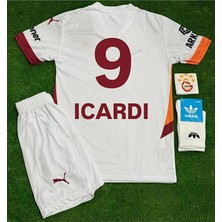 Legent Lady 5-Yıldızlı Galatâsarây./ Mauro.îcârd'î / 2024/25 Deplasman Beyaz Yeni Sezon Çocuk Forması 4'lü Set