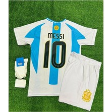 Legent Lady Arjantin 2024/25 Sezon Lionel Messi Çocuk Forması Şort Çorap Bileklik 4'lü Seti