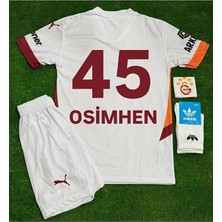 Legent Lady Galatâsarây. 2024/25 O.'s'i'm'h'e'n Deplasman Beyaz Yeni Sezon Çocuk Forması 4'lü Set