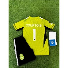 Legent Lady Real Madrid Courtois Özel Konsept Kaleci Çocuk Forması Çorap Bileklik Hediyeli