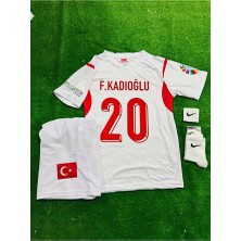 Legent Lady Türkiye 2026 Ferdi Kadıoğlu Deplasman Beyaz Milli Takım Çocuk Forması 4'lü Set