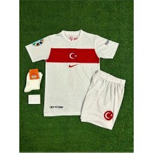 Legent Lady Türkiye Euro 2024 Orkun Kökçü Çocuk Forması 4'lü Set (Beyaz)