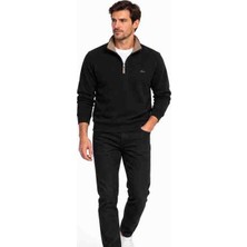 Lacoste Fermuar Yaka Regular Fit Siyah
