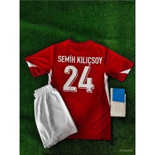 Legent Lady Türkiye Euro 2024 Semih Kılıçsoy 24 Iç Saha Çocuk Forması 3'lü Set (Red)