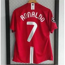 Legent Lady #7 Cristiano Ronaldo M.unitedd 2008 Moskova Şampiyonlar Ligi Finali Forması (Kısakol) Red