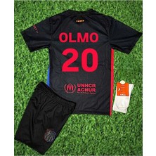 Legent Lady 2024/25 Barcelona Deplasman Siyah Olmo Çocuk Forması 4lü Set