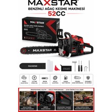 Maxstar 52CC Benzinli Motorlu Testere 50 cm Kılavuz 38DIŞ Profesyonel Ağaç Odun Dal Kesme Motoru Hızar