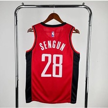 Legent Lady Houston Rockets 2025 Alperen Şengün 28 Basketbol Forması (Red)