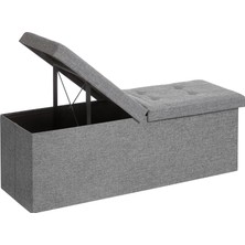 Brf Store Sidelyasell Songmıcs Depolama Alanlı Tabure, 110 x 38 x 38 Cm, 300 Kg'a Kadar Dayanıklı, Açık Gri Ls