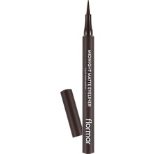 Brf Store Sidelyasell Flormar Mat Likit Kalem Eyeliner (Kahve) - Midnight Matte Eyeliner - 002 Brown - 8690604