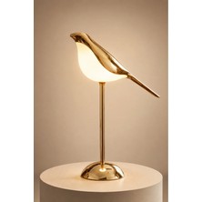 Luminzo Gold Metal 3 Renk Işık Dekoratif Dokunmatik Masa Lambası Şarjlı Abajur LED Okuma Işığı Jinix