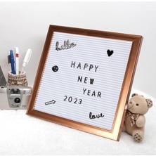 Brf Store Sidelyasell Yazı Panosu Mesaj Tahtası, 121 Harf Rakam Karakterli (Rose Gold)