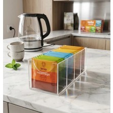 Trend Pleksi Poşet Çay Standı (4 Bölmeli Şeffaf)