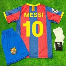 Legent Lady B'arcelona #10 Lionel Messi 2010-11ŞAMPIYONLAR Ligi Finali Çocuk Forması 3lü Set
