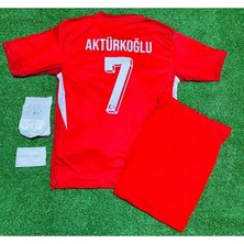 Legent Lady Türkiye EURO2024 Kerem Aktürkoğlu Kırmızı Iç Saha Çocuk Forması 4'lü Set