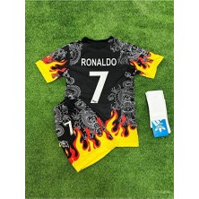 Legent Lady #cr7 Cristiano Ronaldo Özel Tasarım Alevli Çocuk Forması 4 Lü Set