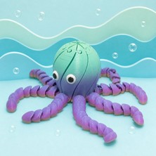 Serin Al Mimo Eklemli Fidget Ahtapot – Mint/mor