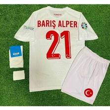 Legent Lady Türkiye EURO2024 Barış Alper Beyaz Deplasman Çocuk Forması 4'lü Set
