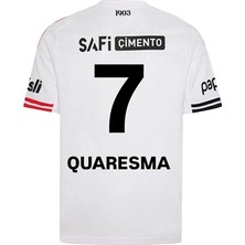 Legent Lady B̴e̴ş̴i̴k̴ ̴t̴a̴ş̴ 2026 Quaresma/7/ Deplasman Beyaz Yetişkin Taraftar Forması T-Shirt