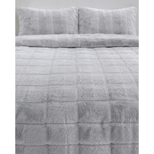 La Lune Home Rabbit Tavşan Tüyü Dokulu Çift Kişilik Yatak Örtüsü 220X240 cm 2 Yastık Kılıflı