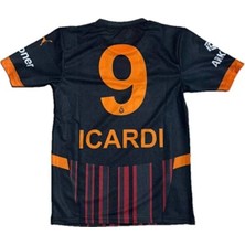 Legent Lady GÂLÂTASARÂY'2024/25-M.İCARDI' 9 Alternatif Siyah Çocuk Forması Maske Hediyeli Spor T-Shirt