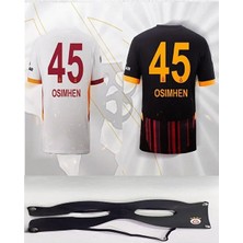 Legent Lady Victor Osimhen Deri Maskesi ve Alternatif Beyaz ve Deplasman Siyah Forması Maske Hediyeli 2 Li Set