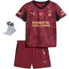Legent Lady Galatâsarây. 2026 Alternatif Bordo Çocuk Forması 4'lü Set 5 Yıldızlı
