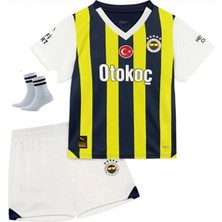 Legent Lady 2024/2025 Yeni Sezon Fenerbãhçe-Isimsiz Iç Saha Çubuklu Çocuk Forması Forma Şort Çorap