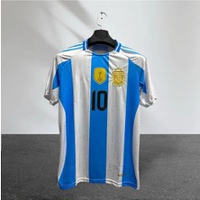Legent Lady Arjantin Messi Milli Takım Futbol Forması-Beyaz Hava Alabilen Özel Forma Kumaşı